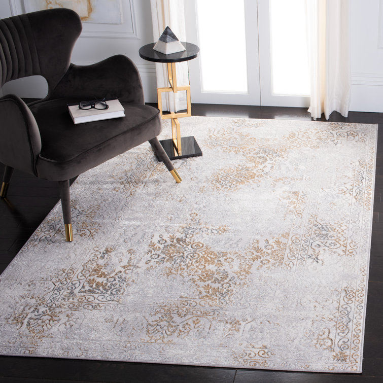 Charlton Home® Calhoune Oriental Grey / Gold Area Rug & Reviews Wayfair